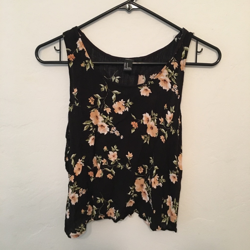 Forever 21 floral crop with open back